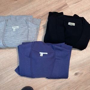 3 Nordstrom Halogen long merino wool cardigans